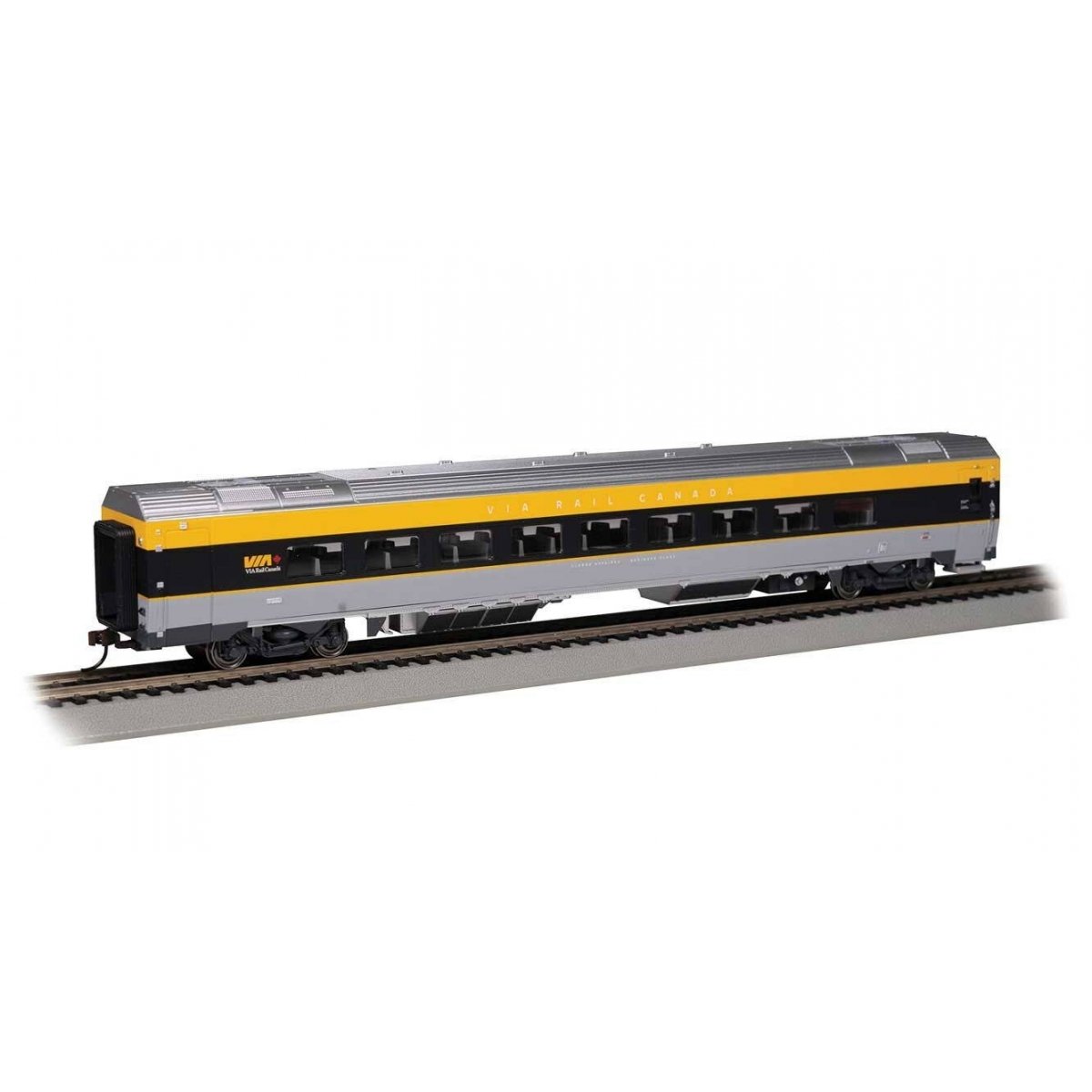 Siemens Venture Coach - VIA Version - Ready to Run -- VIA Rail Canada 2700 (gray, black, yellow), HO, Bachmann Industries 74508