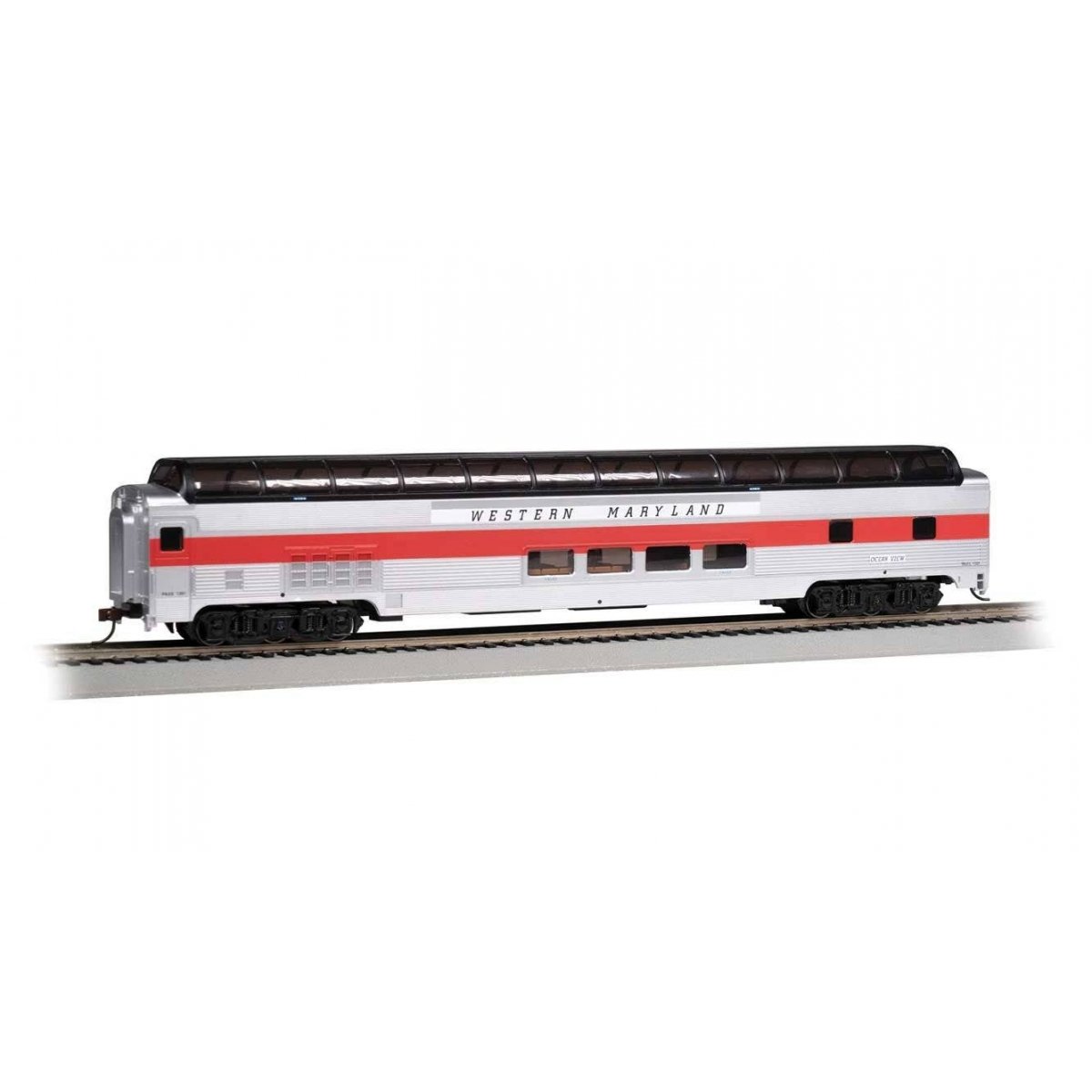 Budd 85′ Full-Length Dome with Lights - Ready to Run - Silver Series(R) -- Western Maryland Scenic Railway 1391 Ocean View (si