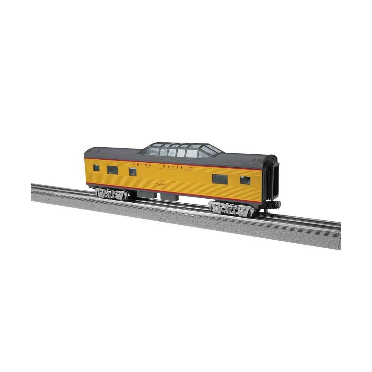 13` Streamlined Vista Dome - 3-Rail - Ready to Run -- Union Pacific `Star Dust` (Armour Yellow, gray, red), O, Lionel 2427870