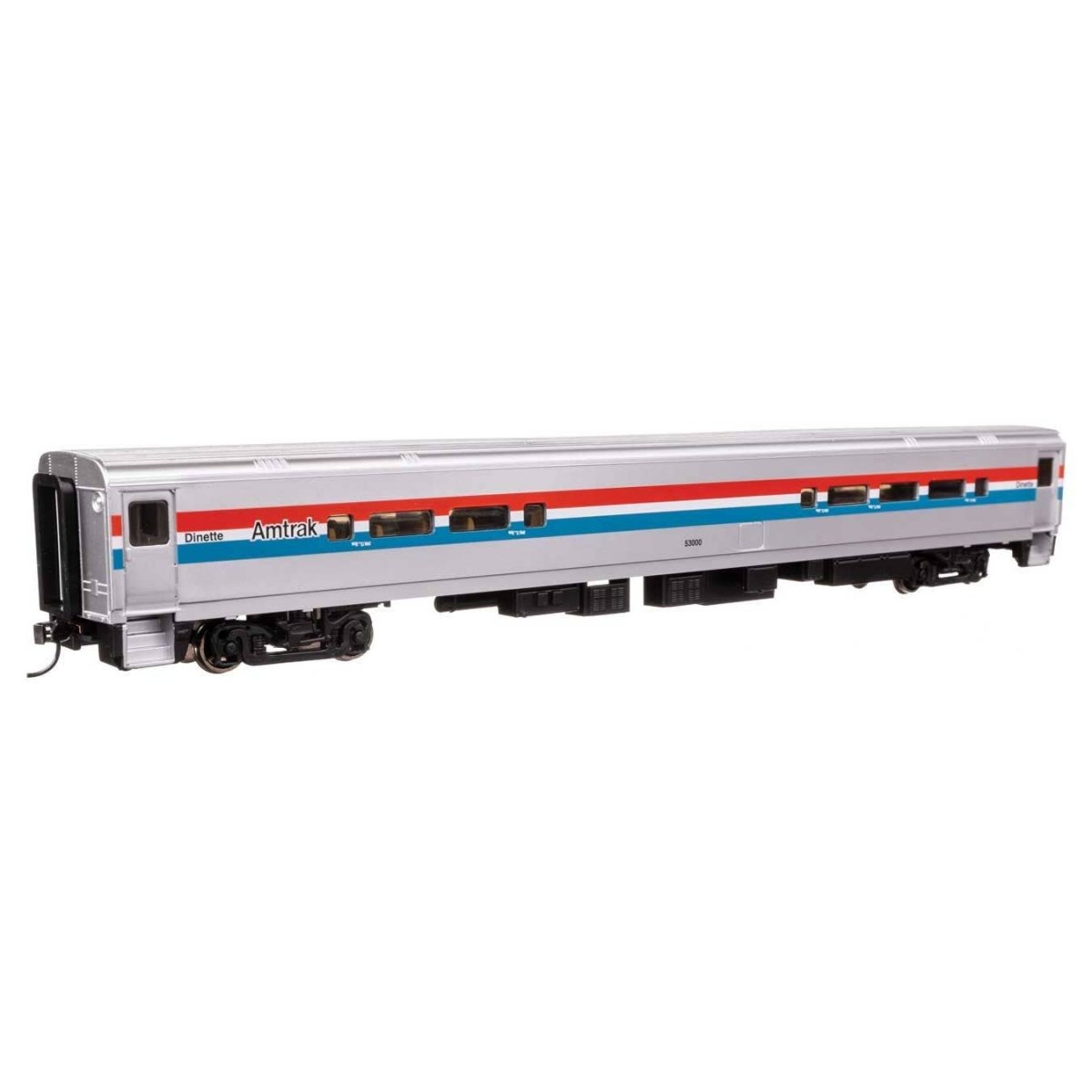 85′ Horizon Cafe/Club Food Service Car - Ready to Run -- Amtrak(R) Phase III (Wide Stripes) 53000, HO, WalthersMainline 31063