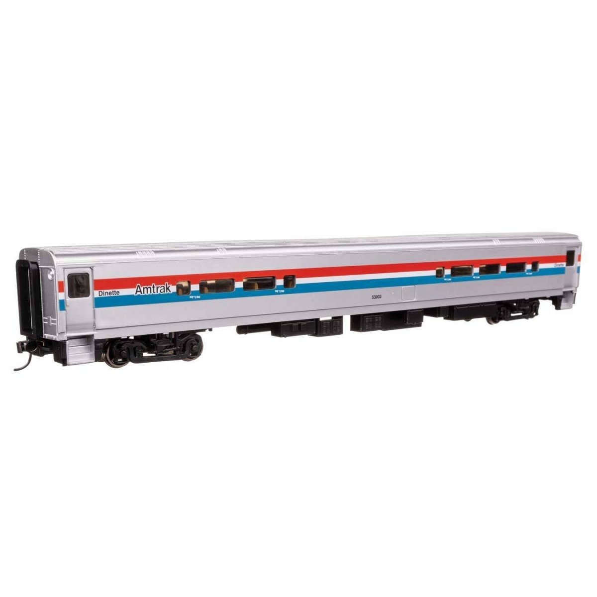 85′ Horizon Cafe/Club Food Service Car - Ready to Run -- Amtrak(R) Phase III (Wide Stripes) 53002, HO, WalthersMainline 31064