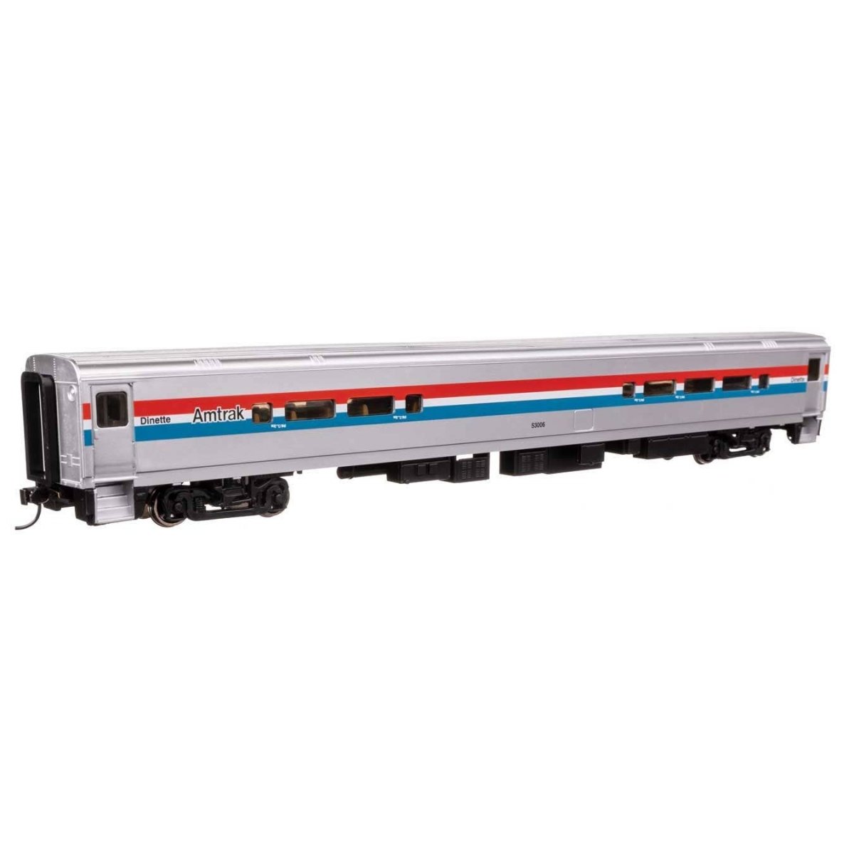 85′ Horizon Cafe/Club Food Service Car - Ready to Run -- Amtrak(R) Phase III (Wide Stripes) 53006, HO, WalthersMainline 31065