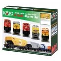 GE ES44AC GEVO Mixed Freight Starter Set - Standard DC -- CSX (Boxcar Logo), 6 Cars Unitrack M1 Basic 4-1/2 x 2′ Oval, Power P