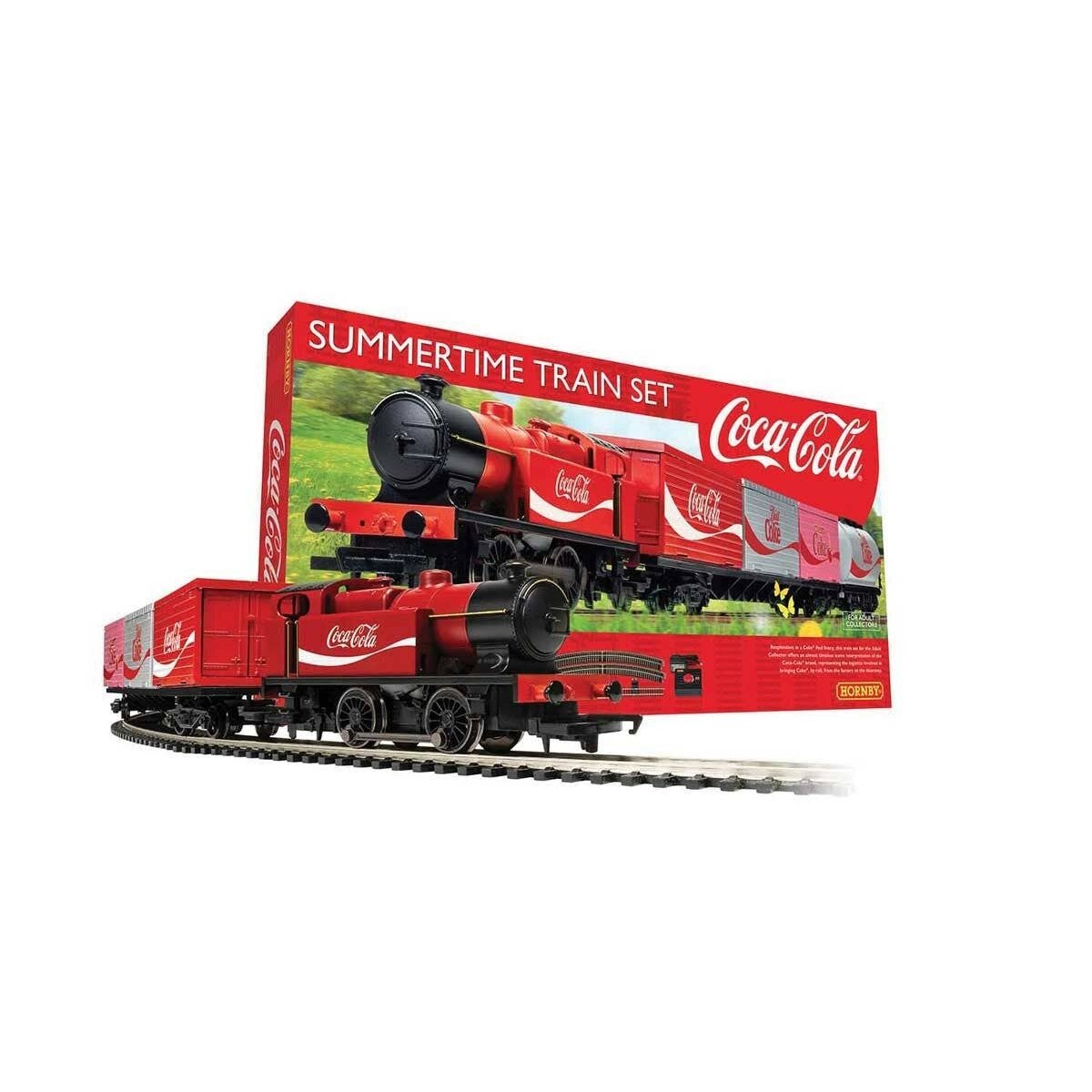 Summer Coca-Cola(R) Train Set - Standard DC -- 0-4-0T, 2 Cars, 3 Containers, Track Circle, Power Pack, HO, Rivarossi R1276