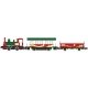 Christmas Train-Only Set - Standard DC - Pocket Line -- 0-4-0T 1225, Powered Passenger Car, Gondola (Christmas Colors), N, Kato 