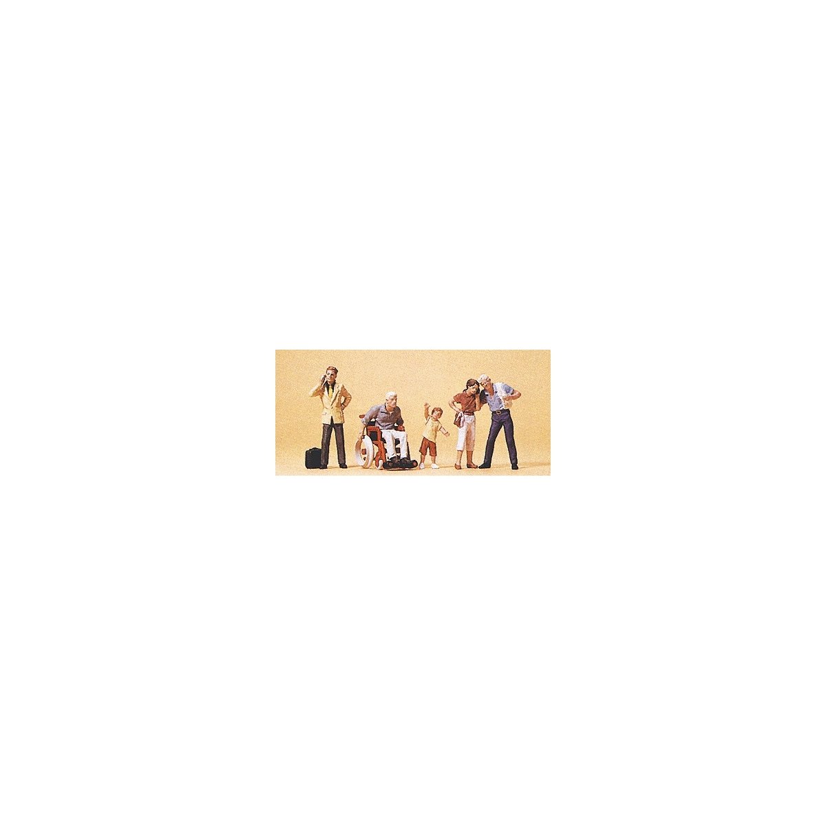 Pedestrians -- Passers-By & Wheelchair pkg(5), HO, Preiser Kg 10469