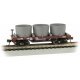 Old-Time Wood Tank Car with 3 Tanks - Ready to Run -- United States Military Railroad (red, black), N, Bachmann Industries 15554