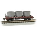 Old-Time Wood Tank Car with 3 Tanks - Ready to Run -- United States Military Railroad (red, black), N, Bachmann Industries 15554