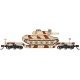 52′ Deressed-Center Flatcar with Sheridan Tank - Ready to Run -- United States Army (Desert Camouflage tan, brown), N, Bachman
