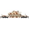 52′ Deressed-Center Flatcar with Sheridan Tank - Ready to Run -- United States Army (Desert Camouflage tan, brown), N, Bachman