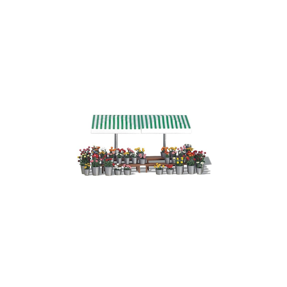 Flower Marketstand - Kit, HO, Busch Gmbh & Co Kg 1072