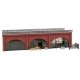 Brick Arcades with Shops, Interiors and Track Bed -- Kit - 14-1/8 x 5-7/16 x 3-13/16′ 35.8 x 13.8 x 9.7cm, HO, Faller Gmbh 120