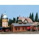Oldtimer Engine Shed - Weathered Model -- 7 x 2-1/16 x 2-1/2′ 17.5 x 5.2 x 6.2cm, N, Faller Gmbh 222141