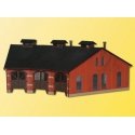 3-Stall Roundhouse/Engine Shed -- 9-3/8 x 15-1/4 x 5-1/4` 24 x 39 x 13.5cm Holds Engines to 8-5/8` 22cm Lo, HO, Kibri 39452