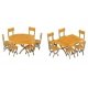 Tables and Chairs - Kit -- One Each Square and Round Tables, 12 Chairs, HO, Walthers SceneMaster 4191