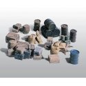 Scenic Details(R) - Tin Castings -- Assorted Crates, Barrels & Sacks pkg(13), HO, Woodland Scenics 203