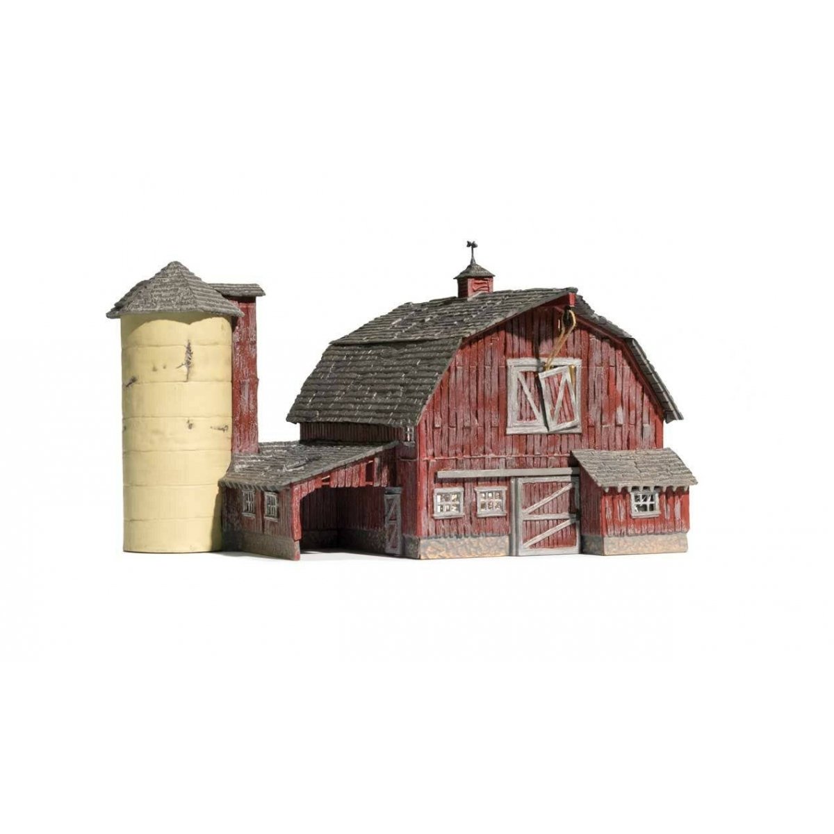 Old Weathered Barn - Built-&-Ready Landmark Structures(R) -- Assembled - 7-13/16 x 5-11/16′ 19.8 x 14.4cm, HO, Woodland Scenic