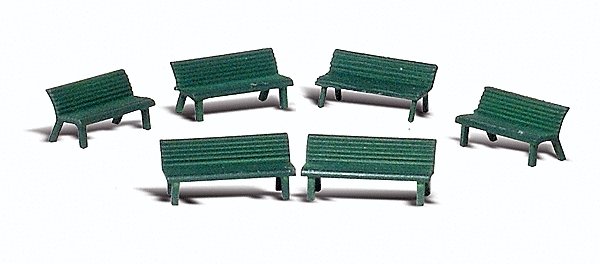 Scenic Accents(R) Details -- Park Benches pkg(6), N, Woodland Scenics 2181