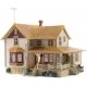 Built-&-Ready(R) Landmark Structures(R) - Assembled -- Corner Porch House - 5-5/8 x 4-5/8′ 14.3 x 11.7cm, HO, Woodland Scenics