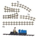 Garden Railroad - Action Set -- Unpowered Gmeinder 15/18 Loco, Rider Car, Figure, Track Set, HO, Busch Gmbh & Co Kg 79828