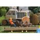 Cable Reel on Trailer with Figure Miniature Scene, HO, Busch Gmbh & Co Kg 7836