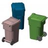 96-Gallon Wheeled Trash & Recycling Bin -- Kit - Green pkg(6), HO, Hi-Tech Details 8008