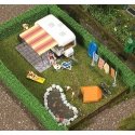 Miniature Scene -- Camping Trailer Scene, HO, Busch Gmbh & Co Kg 6023