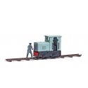 Narrow Gauge Industrial Locomotive and Engineer Miniature Scene -- Unpowered Gmeinder 15/18 Di, HO, Busch Gmbh & Co Kg 7849