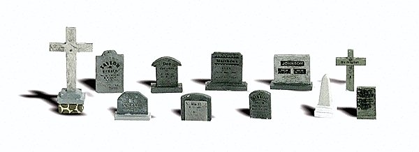 Scenic Accents(R) Details -- Tombstones pkg(11), O, Woodland Scenics 2726