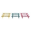 Traffic Barricades -- 3 Each: Green, Yellow, Red, HO, Wiking 1833