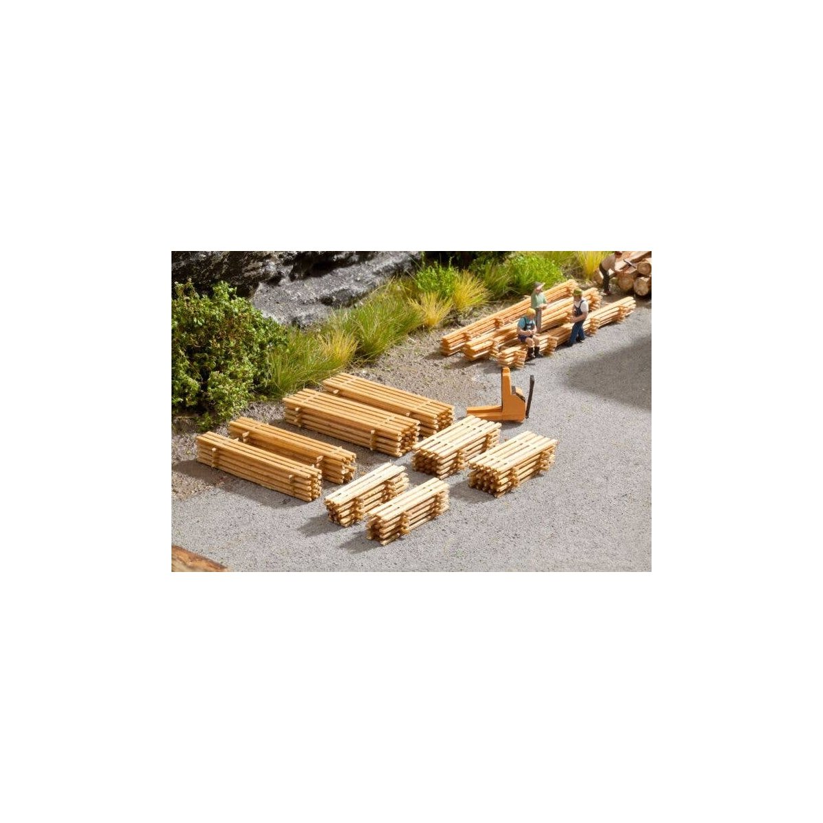 Wood Plank Piles -- Laser-Cut Wood Kit pkg(8), N, Noch Gmbh & Co 14628