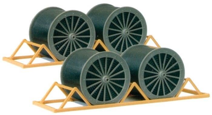 Cable Drums w/Transport Racks - Kit, HO, Preiser Kg 17117