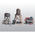 Scenic Details(R) -- 3 Fuel Stands - Kit (Unpainted Metal), HO, Woodland Scenics 212