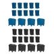 Garbage Dumpster Set - Kit -- 8 Dumpsters on Wheels, 20 Wheeled Garbage Bins, N, Faller Gmbh 272919