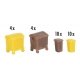 Garbage Bin Set -- 8 Large, 20 Small (brown, yellow), N, Faller Gmbh 272926