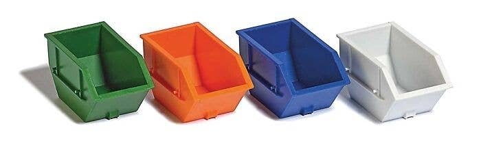2.75yd 2.5m Cu. Dumpster 4-Pack -- 1 Each: Green, Orange, Blue, White, HO, Busch Gmbh & Co Kg 7753