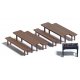 Beer Grill w/Benches & Tables, HO, Busch Gmbh & Co Kg 7782