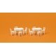 Table & Chairs -- 2 Tables & 8 Chairs (white), HO, Preiser Kg 17217