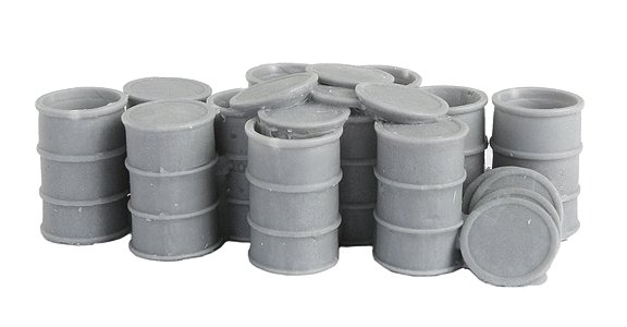 55-Gallon Drums w/Open Tops -- Unpainted, O, Bar Mills LLC 4015