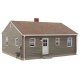 Postwar Prefab House -- Kit - 4-1/4 x 3-1/2 x 2-3/8′ 10.8 x 8.8 x 6cm, HO, Walthers Cornerstone 4152