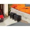 Trash/Garbage Bins -- Black pkg(2), HO, Faller Gmbh 180933