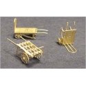 Luggage Carts - Etched Brass Kit -- 3 Different Baggage Carts Unpainted, N, The N Scale Architect 96618