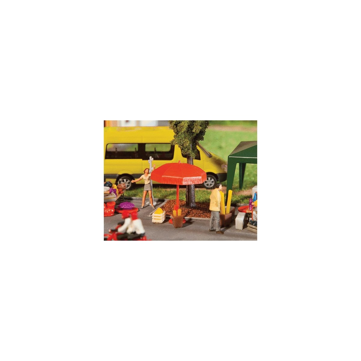 Sun Umbrellas, Tables & Benches -- Kit, HO, Faller Gmbh 180910
