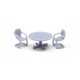 Patio Set -- 1 Table, 4 Chairs (unpainted), HO, All Scale Miniatures 8701023