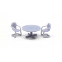 Patio Set -- 1 Table, 4 Chairs (unpainted), HO, All Scale Miniatures 8701023
