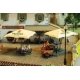 Beer Garden Set -- Veltins - 2 Umbrellas, 4 Tables, 24 Chairs, 4 Crates, 5 Barrels, HO, Faller Gmbh 180437