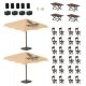 Beer Garden Set -- Veltins - 2 Umbrellas, 4 Tables, 24 Chairs, 4 Crates, 5 Barrels, HO, Faller Gmbh 180437