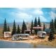 Trailer Park Scene -- w/2 `Airstream` Trailers, HO, Busch Gmbh & Co Kg 1054