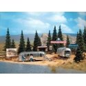 Trailer Park Scene -- w/2 `Airstream` Trailers, HO, Busch Gmbh & Co Kg 1054