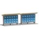 Parcel Delivery Lockers - Laser-Cut Kit -- Includes 2 Locker Stands 4 x 1.9 x 2.7cm, HO, Busch Gmbh & Co Kg 1845